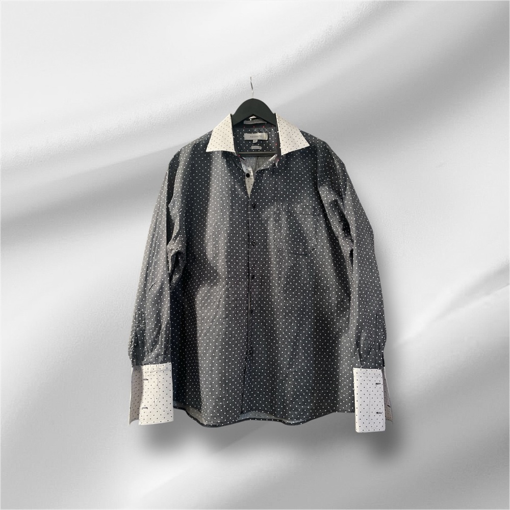 Men's Polka Dot Shirt - Black and White